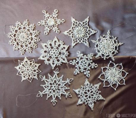 Набор снежинок на ёлку 10 шт. Диаметр 10-12 см. - 2