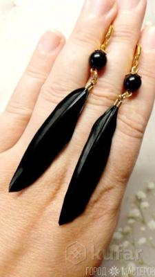 Серьги с натуральным агатом.Ручная работа - 4