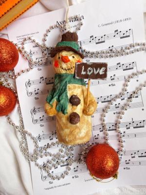 Снеговик в винтажном стиле - 3