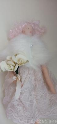 Кукла тильда Невеста с букетом роз - 3