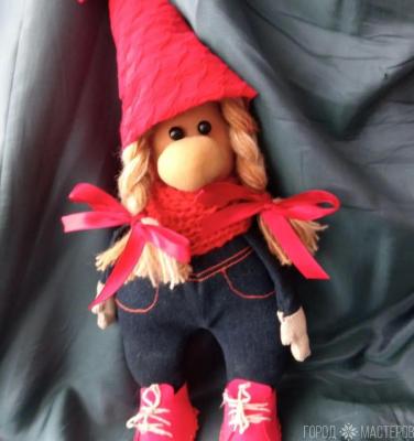 Прикольные джинсовые гномы ручной работы