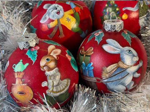 Елочная игрушка, новогоднее украшение, шар на елку - 2