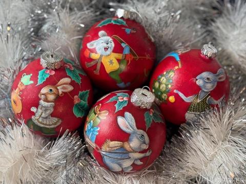 Елочная игрушка, новогоднее украшение, шар на елку - 5