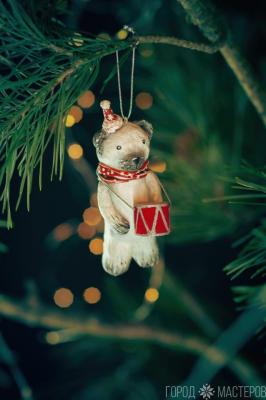 Елочная игрушка из ваты