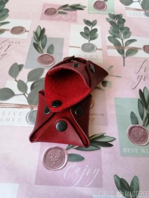 Монетница натуральная кожа, ручная работа - 4