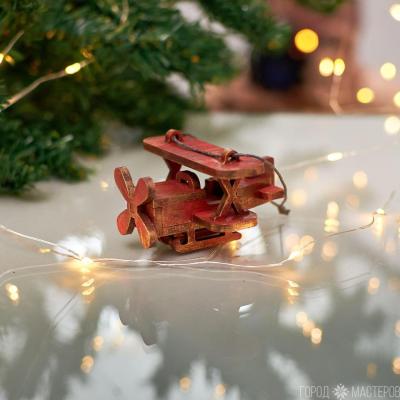 Объёмная деревянная елочная игрушка - 3