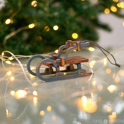 Объёмная деревянная елочная игрушка - 4