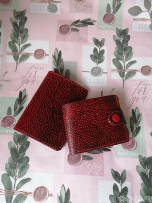 Женский подарочный набор аксессуаров из нат.кожи