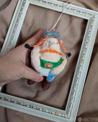 Обеликс - ватная игрушка ручной работы Рождественский декор. Праздничные подарки - 3