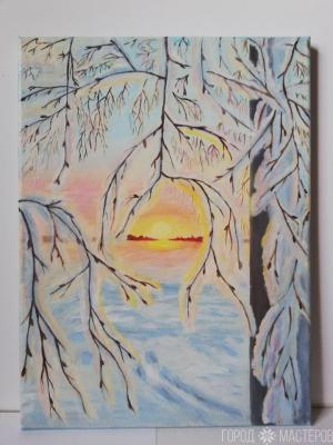 Зимнее утро, масло