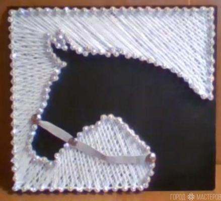 Панно "ЛОШАДКА" в технике стринг – арт  (string-art )  - нитки и гвозди (см. описание