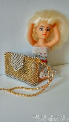 КАРТХОЛДЕР из дорогостоящих качественных бусин (серебро - золото) магнитная застёжка - 3