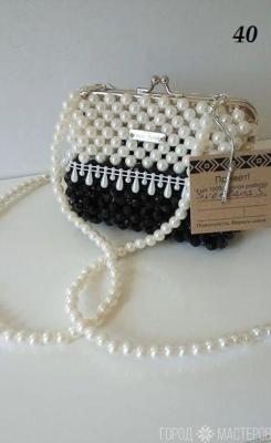 Сумочки на фермуаре из бусин (фурнитура: латунь, золото, серебро) - 2