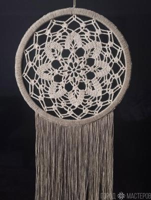 Панно для интерьера в стиле Бохо. Диаметр 24см. - 5