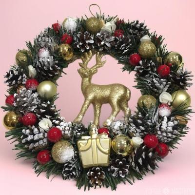 Рождественский венок Новогодний венок Новогодний олень