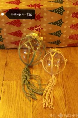 Игрушки на ёлку в механике макраме - 4