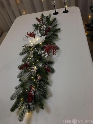 Еловая гирлянда с подсветкой Композиция Новогодний декор