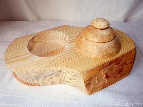 Менажница деревянная с крышкой