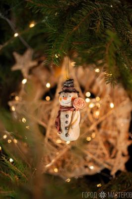 Елочная игрушка из ваты