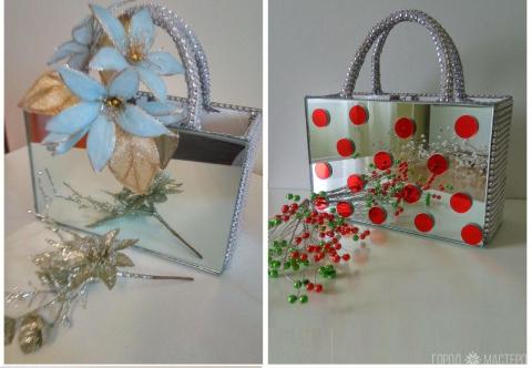 Зеркальная ваза-сумочка