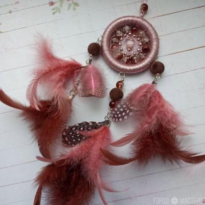 Ловец снов в автомобиль и домашний интерьер Пудровый - 4