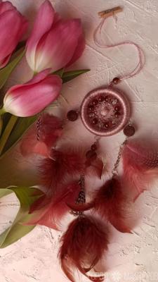 Ловец снов в автомобиль и домашний интерьер Пудровый - 5