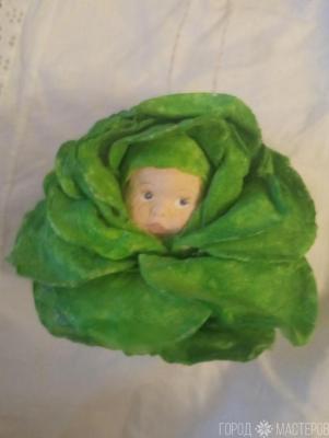 Малыш в капусте - ватная игрушка - 2