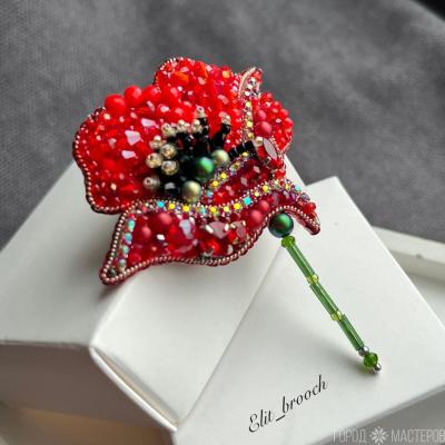 Брошь мак - 4