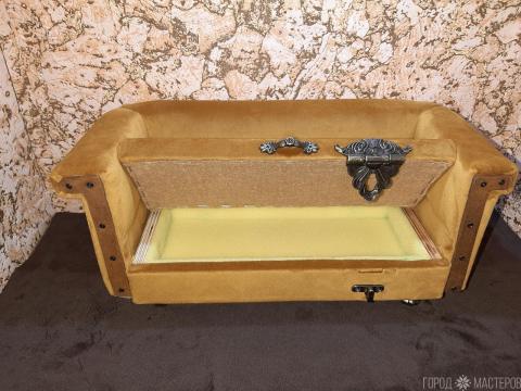 Диван шкатулка.Для хранения украшений,денег.Необычный дизайн.Игрушка для детей,в куклы. - 3