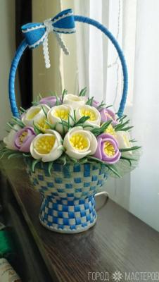 Корзина первоцвета. Светильник.
