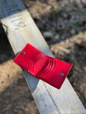 Кошелек из натуральной кожи с евромонетницей