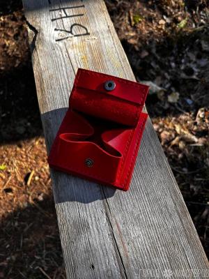 Кошелек из натуральной кожи с евромонетницей - 3