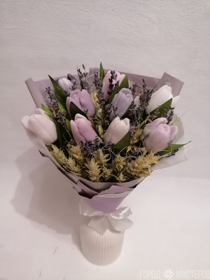 Букет из мыльных цветов- тюльпаны