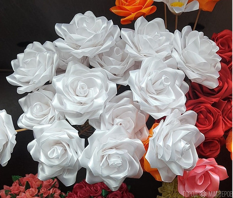 Розы из ленты на заказ - 5