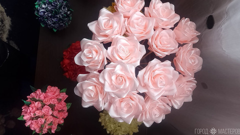 Розы из ленты на заказ - 7