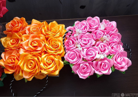 Розы из ленты на заказ - 9