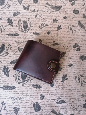Кошелек, бифолд, нат. кожа, ручная работа - 4