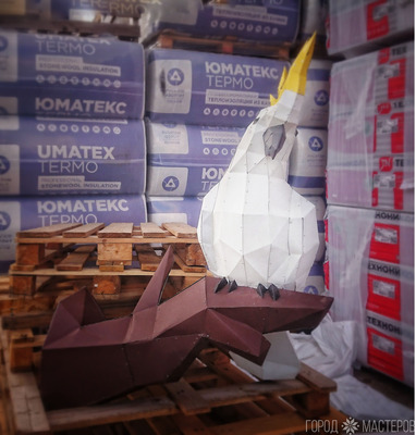 Полигональная фигура садовая "Какаду"