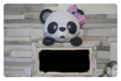 Полигональный держатель фоторамки "Панда"