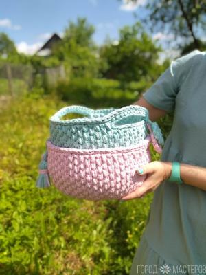 Комплект интерьерных корзин ручной работы