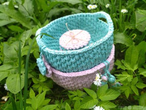 Комплект интерьерных корзин ручной работы - 4