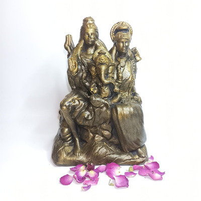 Святое Семейство: Шива, Парвати, Ганеша Алтарная статуэтка