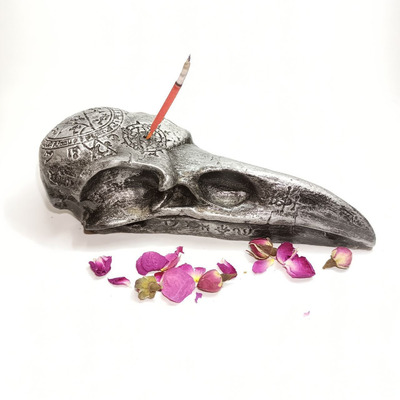 Череп Ворона Подставка для Благовоний