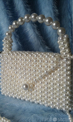 DIY - "Жемчужина"с ручкой из больших бусин (ссылка на видео в описаниии - 3