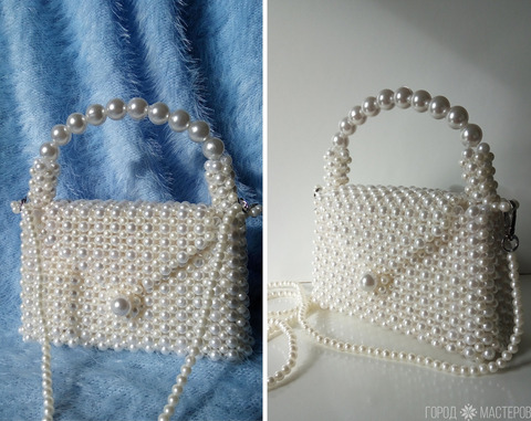 DIY - "Жемчужина"с ручкой из больших бусин (ссылка на видео в описаниии - 2
