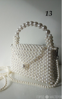 DIY - "Жемчужина"с ручкой из больших бусин (ссылка на видео в описаниии - 4