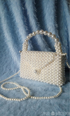 DIY - "Жемчужина"с ручкой из больших бусин (ссылка на видео в описаниии - 8