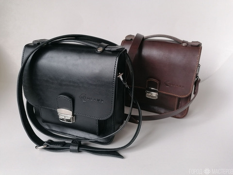 Сумка мужская, натуральная кожа, ручная работа