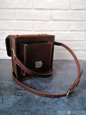 Сумка мужская, натуральная кожа, ручная работа - 4