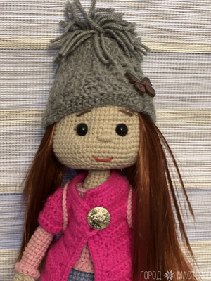 Кукла вязанная 32 см